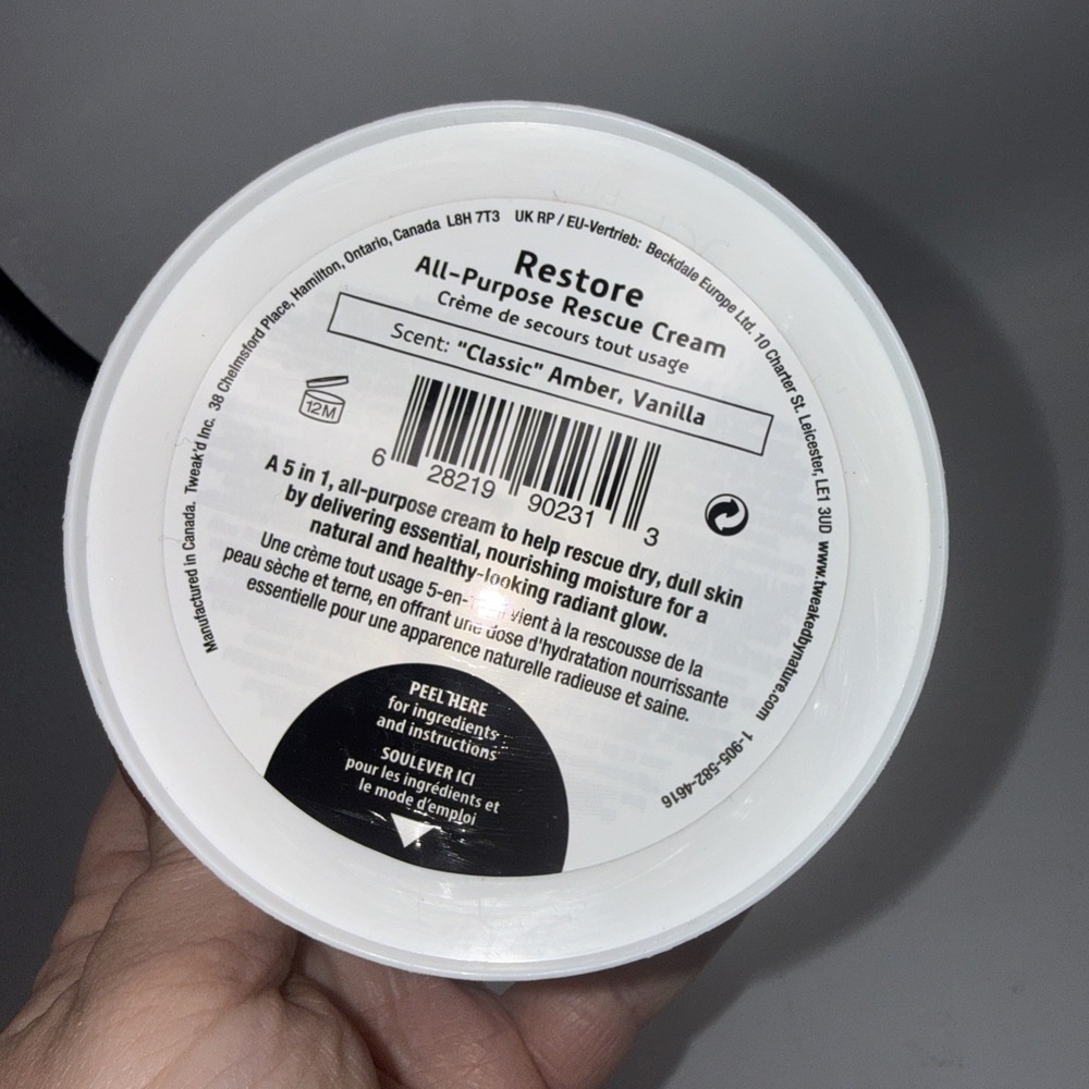 Tweak'd by Nature All Purpose Rescue Cream Classic Restore Amber Vanilla TUB - Picture 3 of 4